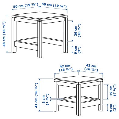 Комплект журнальных столов HAVSTA 2 шт Белый - 9 IKEA Комплект журнальных столов HAVSTA 2 шт Белый (ИКЕА HAVSTA) 60404201 фото - 9