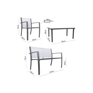 Комплект садових меблів Garden Line ANNA Сірий ANH0846 фото - 11