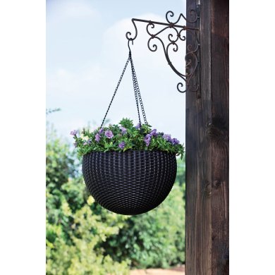 Подвесной горшок Keter Rattan Style Hanging | Антрацит 253845 фото - 4