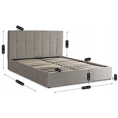 Ліжко Mebel Elit PANAMA 160х200 см Сірий - 12 Ліжко Mebel Elit PANAMA 160х200 см Сірий ME.PANAMA/160/JP/V/LOZZPOJ фото - 12