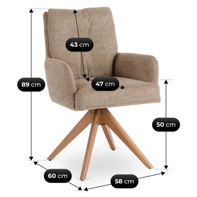 Обеденный стул поворотный Mebel Elit BIANCO Коричневый ME.BIANCO/BR/T/K фото - 10