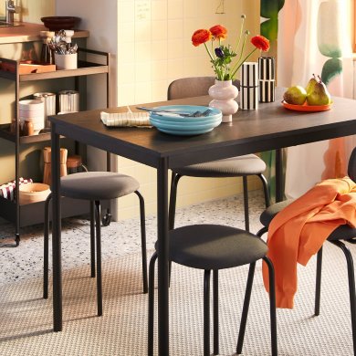IKEA Обеденный стол SANDSBERG 110 см Черный (ИКЕА САНДСБЕРГ) 29420393 фото - 3