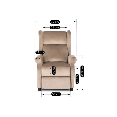 Кресло мягкое раскладное с реклайнером Mebel Elit SIMON Бежевый - 17 Кресло мягкое раскладное с реклайнером Mebel Elit SIMON Бежевый ME.SIMON/BZ/V/FW фото - 17