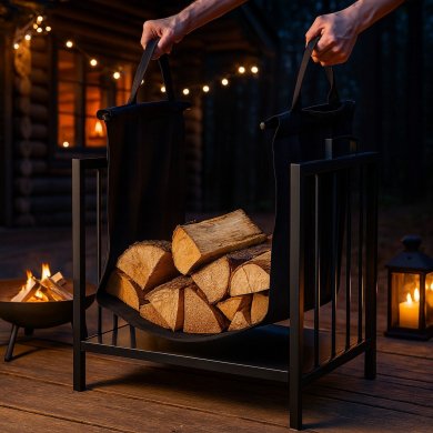 Дровница Garden Line 51x37x50,5 см Черный KOM5868 фото - 6