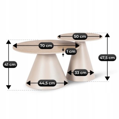 Комплект журнальних столів Mebel Elit AVILA 2 шт Травертин ME.AVILA/TRAW/BZ/L фото - 6