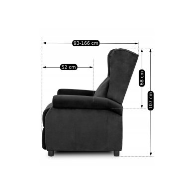 Кресло мягкое раскладное с реклайнером Mebel Elit SIMON Черный - 16 Кресло мягкое раскладное с реклайнером Mebel Elit SIMON Черный ME.SIMON/CZ/V/FW фото - 16