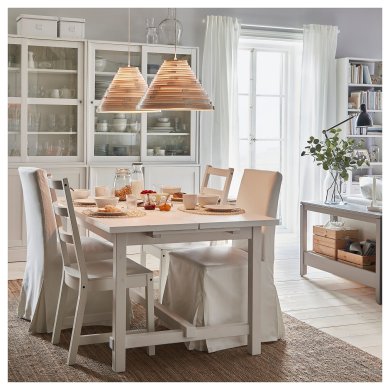 Розкладний обідній стіл NORDVIKEN Білий - 6 IKEA Розкладний обідній стіл NORDVIKEN Білий (ИКЕА NORDVIKEN) 90368715 фото - 6