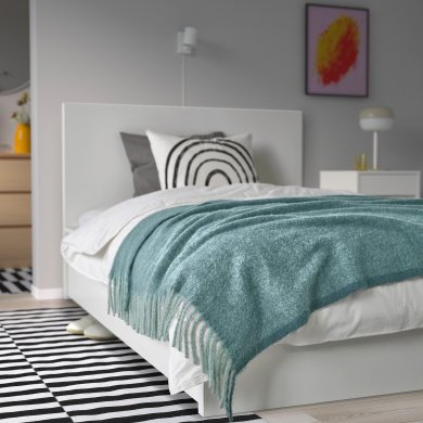 IKEA Плед KLIPPOXEL 130х170 см Бірюзовий (ИКЕА КЛИППОКСЕЛЬ) 00584629 фото - 2