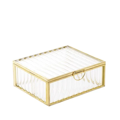 Шкатулка для украшений Homla GRAZIA 13x11x5 см | Прозрачный / Золотой 215439