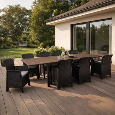 Комплект садовой мебели Mebel Elit ARGOS FRESNO BIG 8 Черный ME.ARGOS/160-260/O/CZ/OGR/S:1|ME.FRESNO/CZ/RT/FW:8 фото - 11