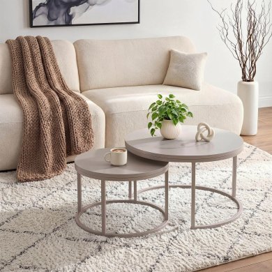 Комплект журнальних столів Mebel Elit APULIA MAX 2 шт Кашемір ME.NELLYMAX/KASZ/KASZ/L фото - 6