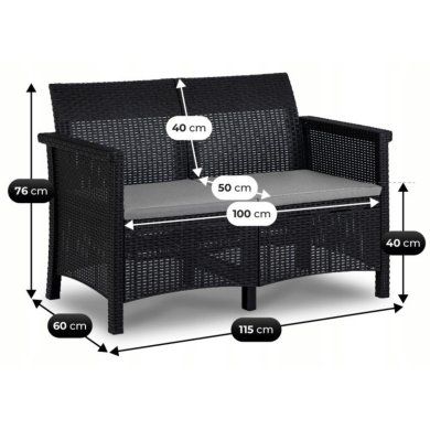 Комплект садовой мебели Mebel Elit BRENTA Черный ME.BRENTA/CZ/RT/OGR/ZES фото - 9