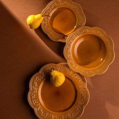 Глибока тарілка Homla SALTIS 22 см Бурштиновий 241376 фото - 5