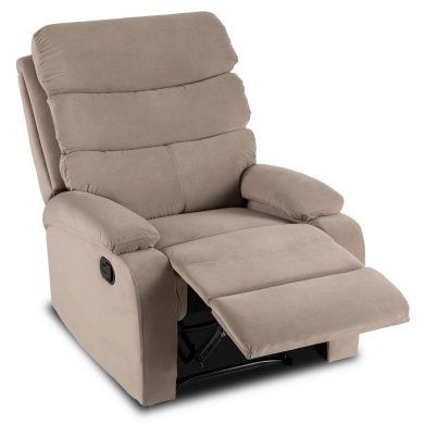 Крісло м'яке розкладне з реклайнером Mebel Elit KOBE Welur Бежевий ME.KOBE/BZ/V/FW фото - 2