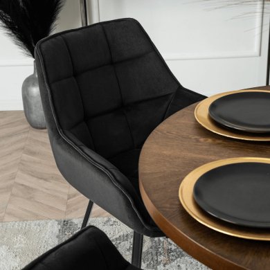 Обідній стілець поворотний Mebel Elit LUNA Welur Чорний ME.LUNA/CZ/V/K фото - 10
