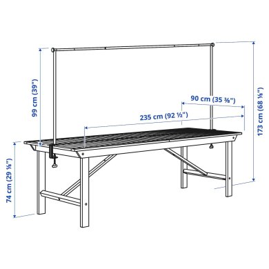 Садовий стіл з штангой BONDHOLMEN/HELGEO Білий - 3 IKEA Садовий стіл з штангой BONDHOLMEN/HELGEO Білий (ИКЕА БОНДХОЛЬМЕН/ХЕЛЬГЕО) 39545335 фото - 3