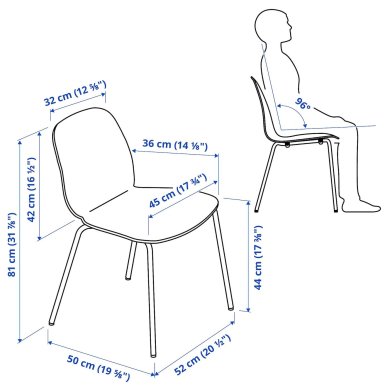 IKEA Обідній стілець LIDAS Чорний (ИКЕА ЛИДАС) 99505567 фото - 2