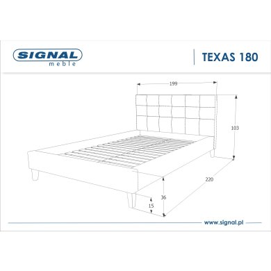 Кровать Signal Texas | 180х200 / Серый / Дуб TEXAS180SZD фото - 2