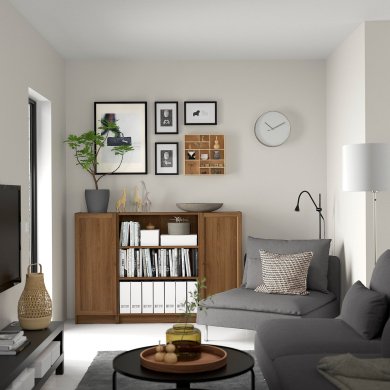 IKEA Стелаж BILLY/OXBERG Горіх (ИКЕА БИЛЛИ/ОКСБЕРГ) 59483591 фото - 2