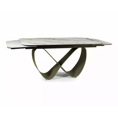 Раскладной обеденный стол Signal INFINITY Ceramic Marmur Белый INFINITYBBR160 фото - 2