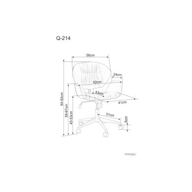 Офісне крісло Signal Q-214 Чорний OBRQ214SSC фото - 6