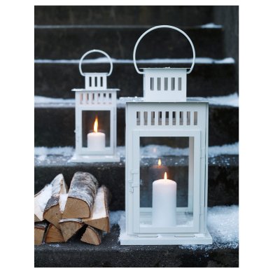 IKEA Підсвічник-ліхтар BORRBY 15х28 см Білий (ИКЕА BORRBY) 30270142 фото - 13