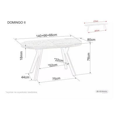 Раскладной обеденный стол Signal DOMINGO II Дуб DOMINGO2DC140 фото - 11
