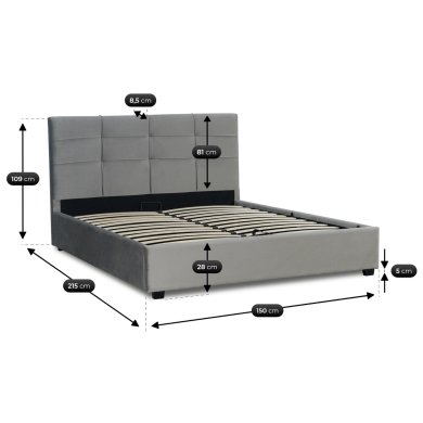Кровать Mebel Elit TINGA Welur 140x200 см Темно-серый ME.TINGA/140/CP/V/LOZZPOJ фото - 10