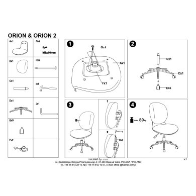 Офісне крісло Halmar ORION Сірий - 12 Офісне крісло Halmar ORION Сірий V-CH-ORION-FOT-POPIELATY фото - 12