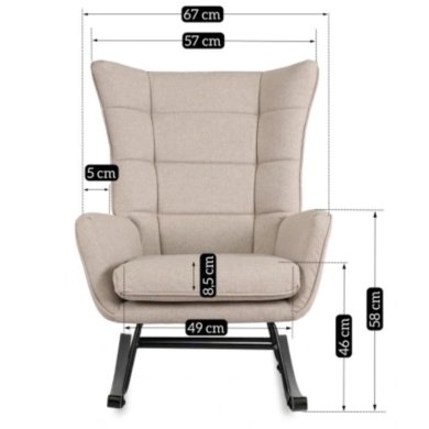 Крісло-качалка м'яке Mebel Elit JACKSON 3 Бежевий ME.JACKSON/BZ/T/FW фото - 11