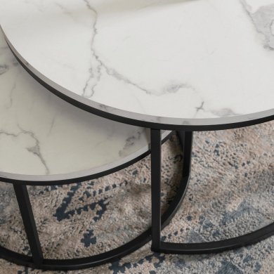 Комплект журнальних столів Mebel Elit DAFNE MAX Marmur 2 шт Білий - 11 Комплект журнальних столів Mebel Elit DAFNE MAX Marmur 2 шт Білий ME.MAXDAFNE/BM/CZ/L фото - 11