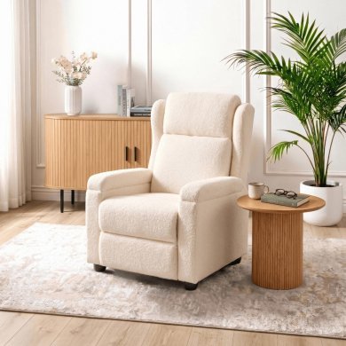 Кресло мягкое раскладное с реклайнером Mebel Elit SPENCER Boucle Кремовый ME.SPENCER/KR/TB/FW фото - 8