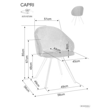 Обеденный стул поворотный Signal CAPRI Vardo Карри CAPRIVACCU фото - 4