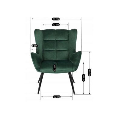 Кресло мягкое Mebel Elit VINCENT Зеленый - 11 Кресло мягкое Mebel Elit VINCENT Зеленый ME.VINCENT/Z/V/FW фото - 11