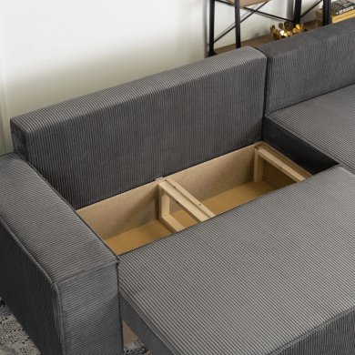 Розкладний диван Mebel Elit ALEX Темно-сірий - 11 Розкладний диван Mebel Elit ALEX Темно-сірий MGK.FILO/LINCOLN90/NAR фото - 11