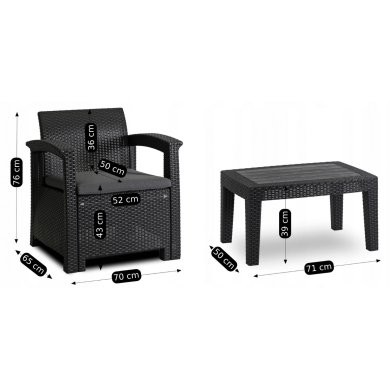 Комплект садовой мебели Mebel Elit BRANDON Черный ME.BRANDON/CP/RT/OGR/ZES фото - 11