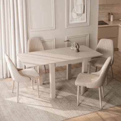 Раскладной обеденный стол Mebel Elit MAX Кашемир W.MAX/KASZ/KASZ/S фото - 5