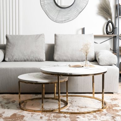 Комплект журнальных столов Mebel Elit OLIS MAX Marmur 2 шт Белый - 8 Комплект журнальных столов Mebel Elit OLIS MAX Marmur 2 шт Белый ME.MAXOLIS/M/ZL/L фото - 8