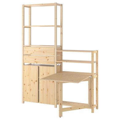 IKEA Стеллаж с столом IVAR Дерево (ИКЕА ИВАР) 59470211
