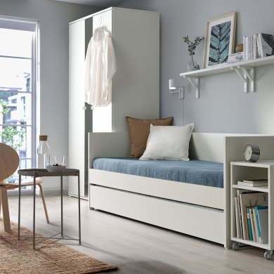 IKEA Раскладная кушетка с 2 матрасами VIHALS 80x200 см Белый (ИКЕА ВИХАЛС) 89580637 фото - 21