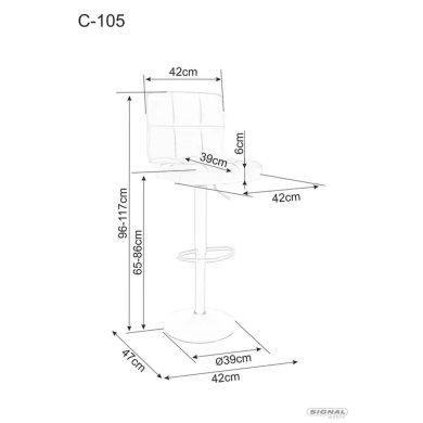 Барний стілець Signal C-105 Welur Темно-бежевий C105VCCBE фото - 4