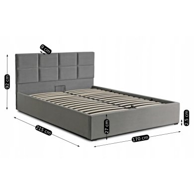 Кровать Mebel Elit MANDA Welur 160x200 см Серый ME.MANDA/160/P/V/LOZZPOJ фото - 12