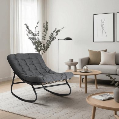 Кресло-качалка мягкое Mebel Elit AURORA Серый - 8 Кресло-качалка мягкое Mebel Elit AURORA Серый ME.AURORA/P/T/FW фото - 8