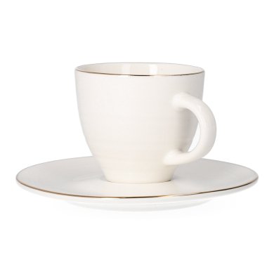 Чашка с блюдцем Homla ELLIE 90 мл | Белый 159548 фото - 2