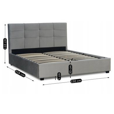 Кровать Mebel Elit TINGA Welur 140x200 см Серый - 18 Кровать Mebel Elit TINGA Welur 140x200 см Серый ME.TINGA/140/JP/V/LOZZPOJ фото - 18