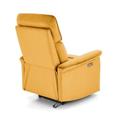 Кресло мягкое раскладное с реклайнером Halmar SEMIR Welur Горчичный V-CH-SEMIR-FOT-MUSZTARDOWY фото - 2