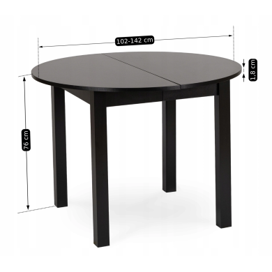 Розкладний обідній стіл Mebel Elit HARRY Чорний B.HARRY/CZ/S фото - 13