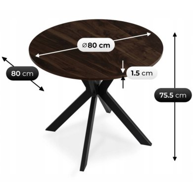 Обідній стіл Mebel Elit LAUREN 80 см Горіх ME.LAUREN/O/CZ/S80 фото - 7