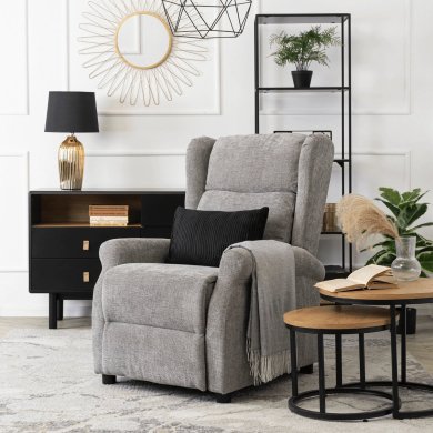 Кресло мягкое раскладное с реклайнером Mebel Elit SIMON 2 Серый ME.SIMON2/P/T/FW фото - 9