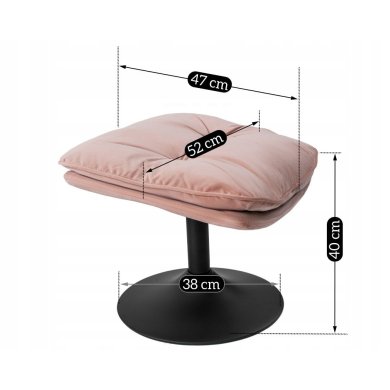 Крісло м'яке поворотне з підставкою Mebel Elit FIONA Рожевий ME.FIONA/R/V/FW фото - 12